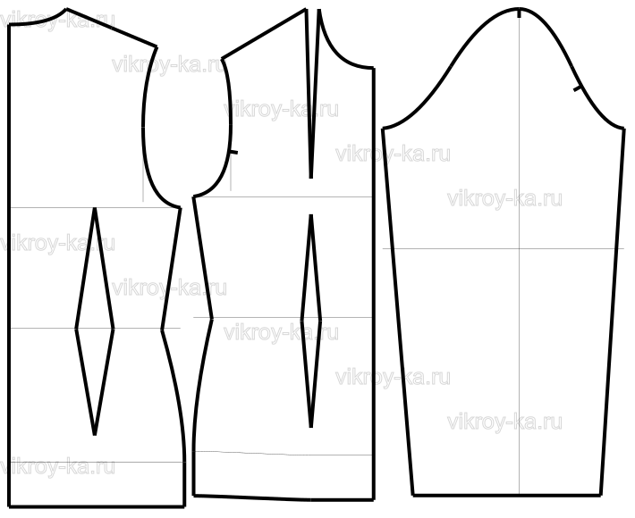 Классическая БК жакета для девочек (рост 104-152 см) неразвитые фигуры