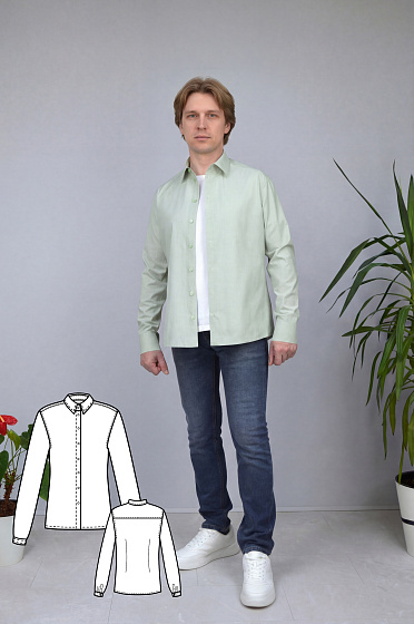 Выкройка мужской классической рубашки малого объема #vikroyka057 + МК