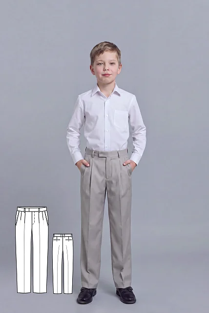 Выкройка классических брюк со складками  для мальчиков рост 80 - 164см + МК