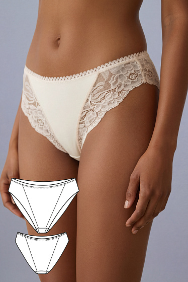 Выкройка французских трусиков с высокими вырезами #vikroyka006 + МК