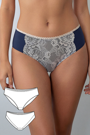 Выкройка трусиков слипов с цельнокроеной ластовицей и кружевом #vikroyka010 + МК