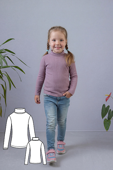 Выкройка водолазки для детей с ростом 80-164см #vikroyka014 + МК