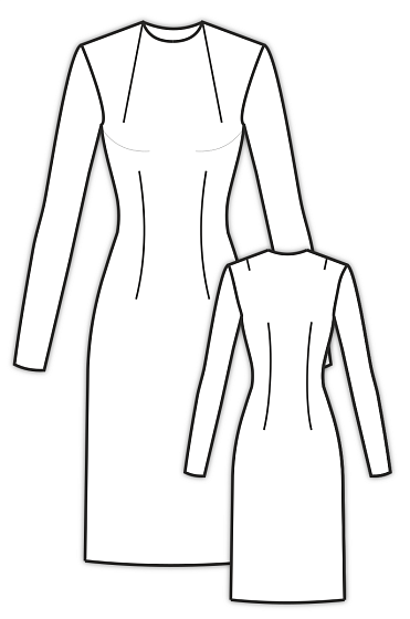 Классическая БК цельнокроеного платья с рукавами