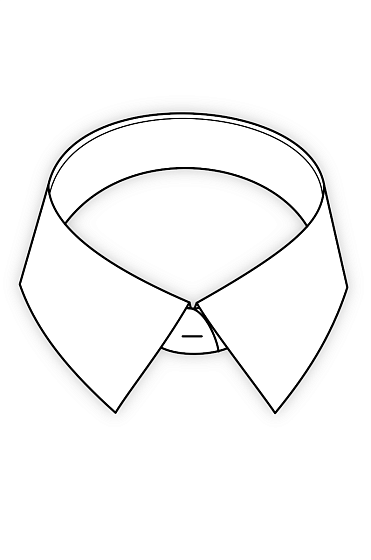 Базовая конструкция сорочечного воротника с отрезной стойкой, тип 2