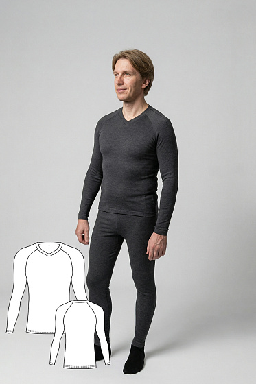 Выкройка мужского облегающего лонгслива с V-образной горловиной #vikroyka025 + МК
