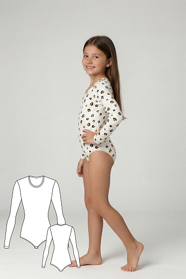 Выкройка боди с длинным рукавом для девочек + МК