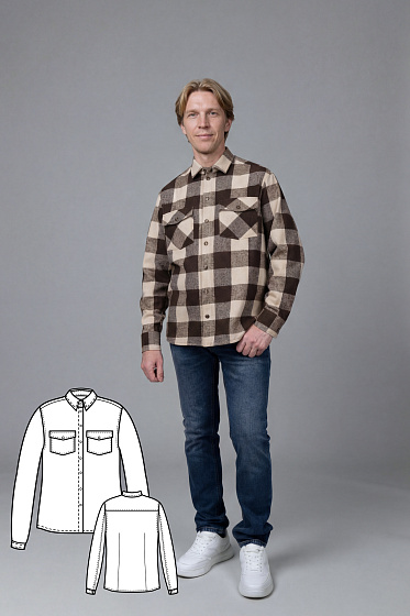 Выкройка мужской рубашки среднего объема с двухшовным рукавом #vikroyka059 + МК