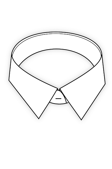 Базовая конструкция сорочечного воротника с отрезной стойкой, тип 3