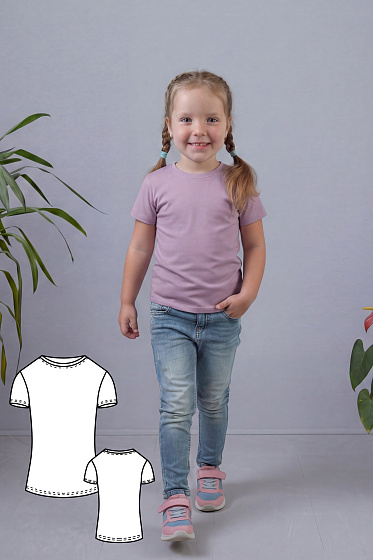 Выкройка футболки облегающей для детей с ростом 80-164см #vikroyka015